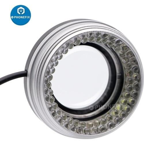 Anti-Dust Smoke Lens Ring Light Source Adjustable Eye Protection White Lamp 72pcs LED Ring Lamp for Stereo Microscope