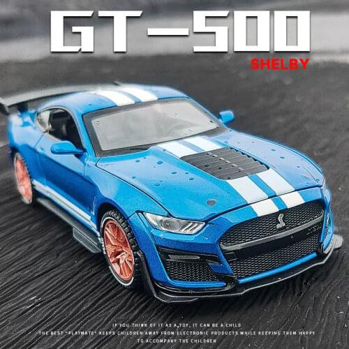 Diecast 1:32 Alloy Car Model Miniature FORD MUSTANG SHELBY GT500 Metal Vehicle Sportcar Collector for Childrens Gifts Hot Toys