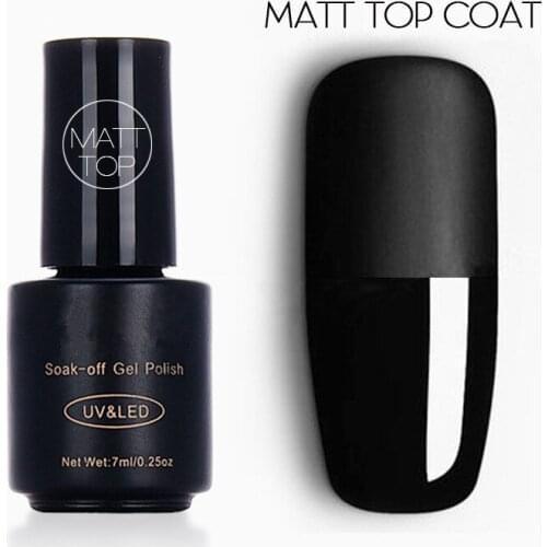 7ML Matt Top Coat Nail Polish Lacquer Nail Gel Polish Vernis Semi Permanent Soak Off UV Gel Nail Polish