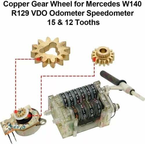 Copper Gear Wheel for Mercedes W140 R129 VDO Odometer Speedometer 15 & 12 Tooths