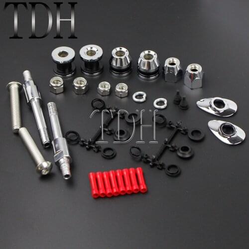 Motorcycle Steel Metal Docking Hardware Kit Backrest Sissy Bar Mounting Hardware Set For Harley Dyna FXD Super Glide 2002-2005