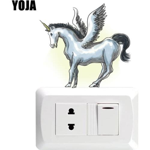 YOJA Unicorn Pegasus Switch Wall Sticker Personalized Living Room Bedroom Decor 8SS0755