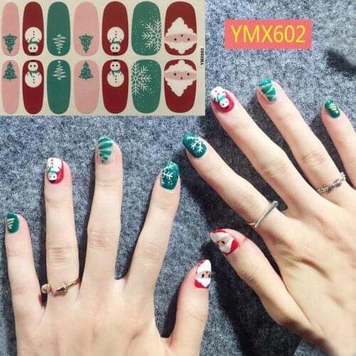 Lamemoria 12pcs/set of Nail Stickers DIY Christmas Nail Art Manicure Back Glue Decals Decorative Nail Stickers Tips for Nail Art