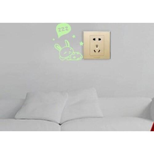 New Cute Dog Rabbit Switch Sticker Wall Decoration Luminous Switch Sticker Cover Protection Wall Stickers For Kid DIY Home Decor