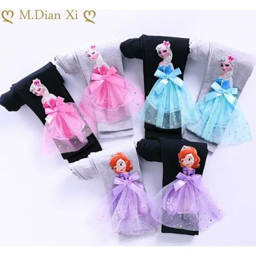 New Baby Girls Cartoon Leggings Cotton Elsa Sophia Pants Kids Girls Pants Fashion Middle Waist Long Trousers Childrens Pants