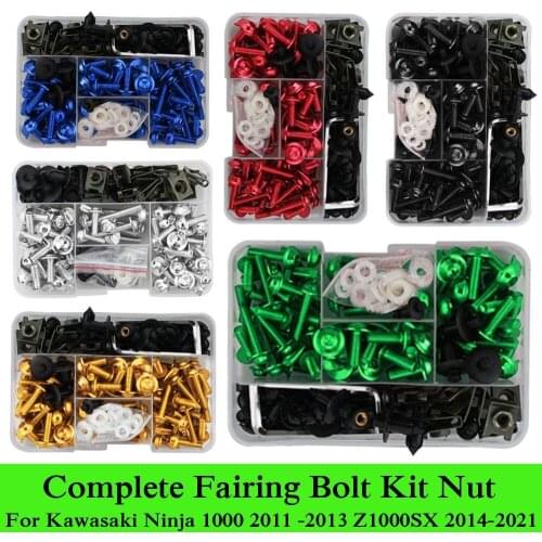 Fit For Kawasaki Ninja 1000 2011 2012 2013 Z1000SX 2014-2021 CNC Alloy Complete Fairing Bolts Kit Nut Bodywork Screws Clip