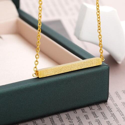 Simple Stainless Steel Bar Necklaces For Women Fashion Jewelry Rose Gold Thin Strip Necklaces Pendants BFF Gifts Collier Femme