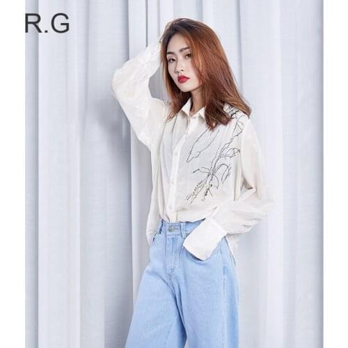 Блузки с цветами ROCICIE GELA China At AliExpress