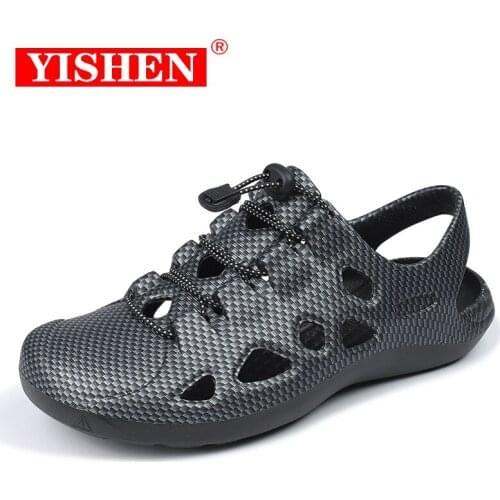 YISHEN New Summer Sandals Men Clogs Slippers Soft Bottom Beach Sandal Men Clog Sandals Comfortable Breathable Outdoor Flip Flop