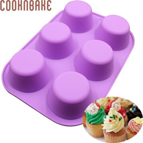 COOKNBAKE Silicone Muffin Cupcake Mold Round Silicone Small Cake Bakeware Tool ice Pudding Jello Pastry Mold Handmade Soap Mould