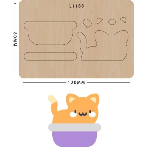 Scrapbooking Diy Craft Little Cat Scrapbook Die Cut Cute handmade Wooden Die-cutting Template Cutting