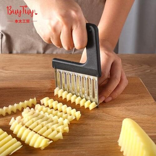 Stainless Steel Potato Slicer Potato Wave Slicer Kitchen Slicer Creative Potato Chip Slicer