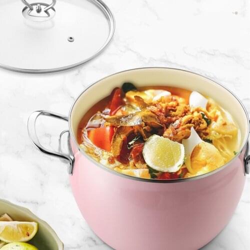 Baba Jiushi Soup Pot Cast Iron Household Flat Bottom Electromagnetic Furnace General Enamel Gas Biaural Stew Pot Enamel Pot