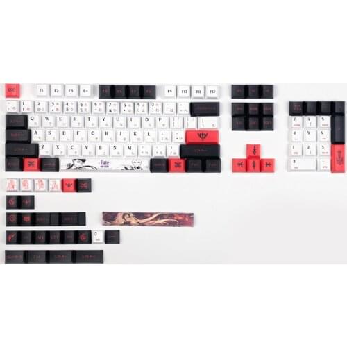 Japanese Anime Fate Design Keycaps For Cherry Mx Gateron Kailh Switch 60 104 108 Mechanical Keyboard Cherry Profile PBT Keycap