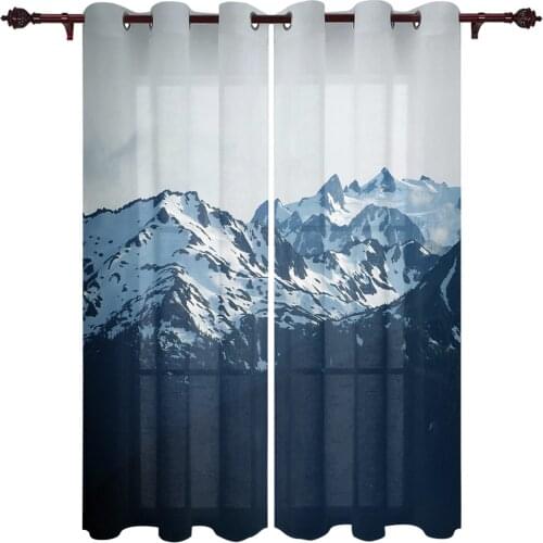 Mountains Nature Valance Window Curtains For Living Room Bedroom Kitchen Home Luxury Youth Room Treatment Window Curtains