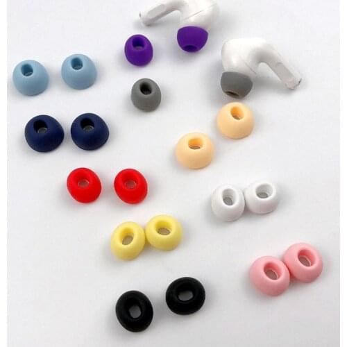 1 pair Colorful Eartips Cover Replacement Ear Tips Protective Cover Anti Earplugs Slip Dust Pro Airpods For Buds C2D3