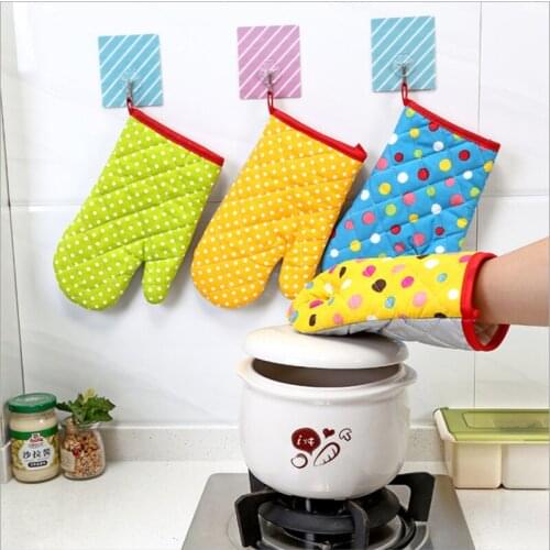 1PCS Cotton Oven Glove Heatproof Mitten Kitchen Cooking Microwave Oven Mitt Insulated Non-slip Glove Thickening
