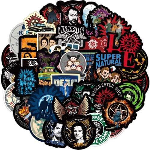 10/50pcs Pack Supernatural Stickers Waterproof PVC Skateboard Luggage Snowboard Motorcycle Water Bottle Funny Sticker Kid Toy