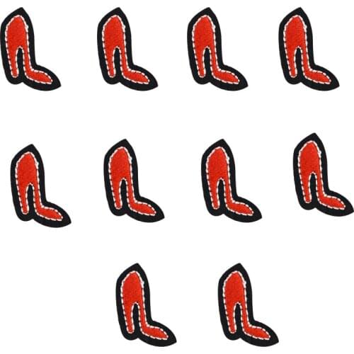 10 pcs High heels patches badges for clothing iron embroidered patch applique iron sew on patches sewing accessories for clothes