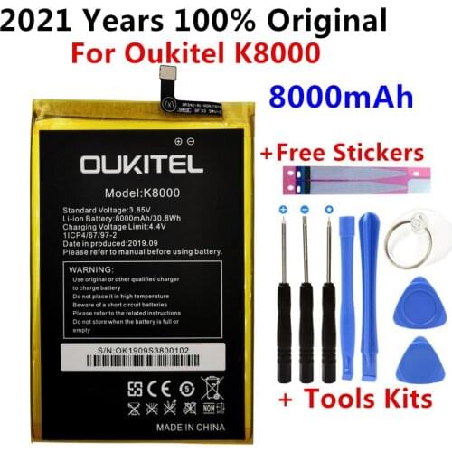 100% Original 8000mAh battery For Oukitel K8000 Bateria Mobile Phone Replacement Battery + Gift Tools