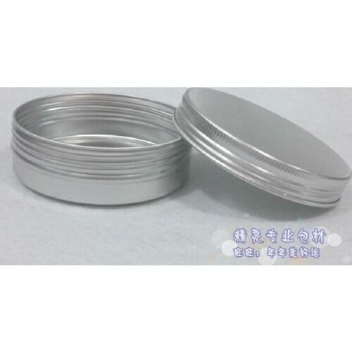 100pcs 100g Silver Aluminum Cosmetic Jar Container ,Screw Thread silver 100ml Makeup Container Factory Wholesale