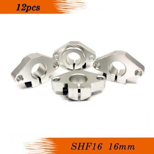 12pcs SHF16 16mm horizontal linear shaft support 16mm Linear Rail Shaft Support XYZ Table CNC shf Series Rail Shafts