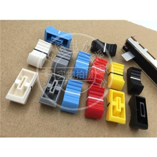 12pcs mixer potentiometer fader knob cap / word hole width 8MM / blue yellow white gray red black L23.5MM W11.5MM H10.5MM