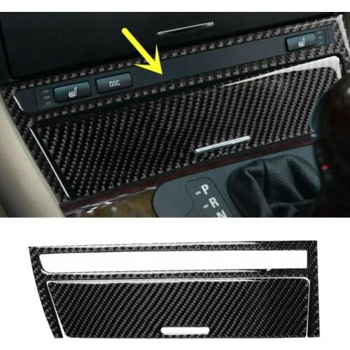 2pcs Carbon Fiber Car Central Cover Decorative Trims For BMW Old 3 Series E46 Interior Mouldings Accessories