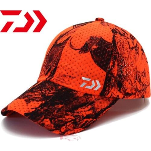 2021 Daiwa Fishing Cap Men Outdoor Sports Fishing Camouflage Sun Hat Travel Color Grid Printing Cap CS Camouflage Baseball Hat