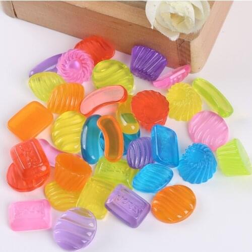 30pcs resin cute candy for DIY phone decoration hair craft nail decoration mixed colors