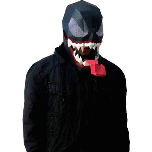 Dom z papieru 3D paper mask Model venom Halloween Diy helmet papercraft Puzzles Eductional DIY toys birthday gift for men