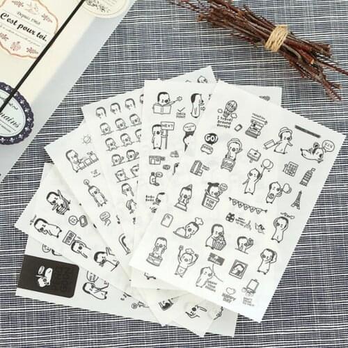 6pcs / Set Super Cute Little Penguin Waterproof Transparent Sticker Album Diary Scrapbook Diy Decoration Stationery Gift