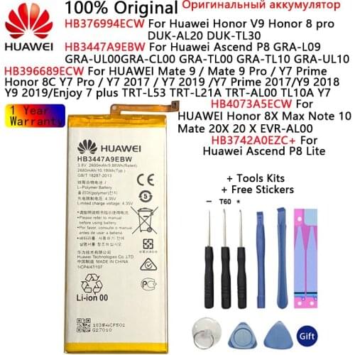 Huawei Orginal HB376994ECW HB396689ECW HB3447A9EBW HB4073A5ECW HB3742A0EZC+ Battery For Huawei Honor V9 8X Max/8C/8 Y7 Pro
