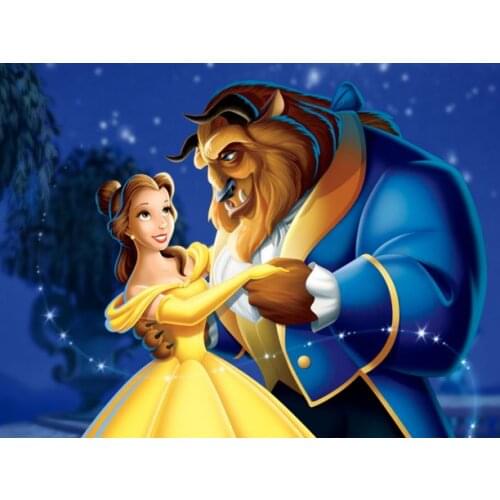 Free delivery woman and beast cartoon canvas printing oil painting canvas mural decoration painter XJDP-192