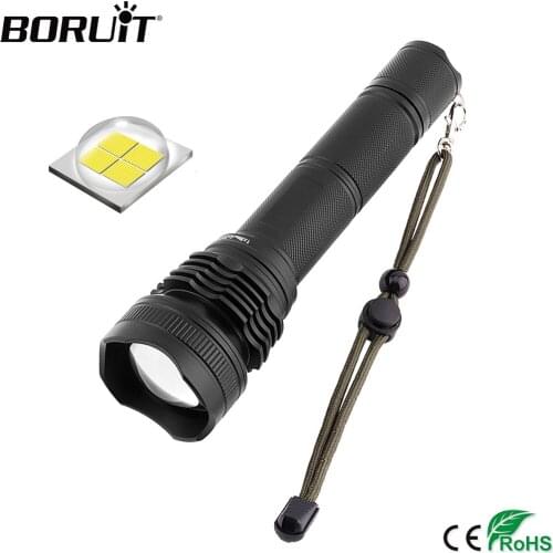 BORUiT M16 XHP50.2 LED Super Bright Flashlight 2300LM 5-Mode Zoom Torches IPX6 Waterproof 18650 Lantern for Camping Bicycle