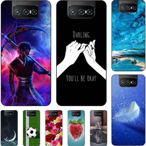 For Asus Zenfone 7 ZS670KS 7 Pro ZS671KS Case Cartoon Pattern Soft TPU Cover Coque Animal Flower Shell