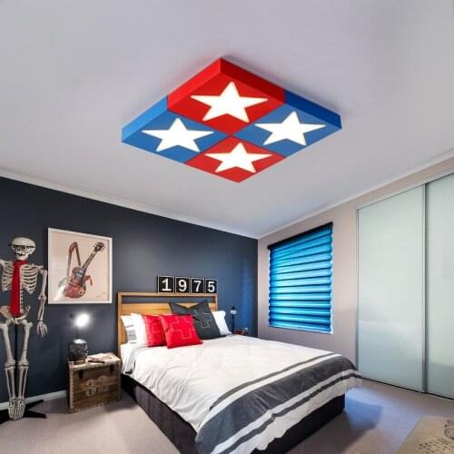 Children lamp LED ceiling lights Childrens room cartoon creative personality bedroom boy eye star red blue ceiing lamp ZA ET72