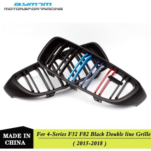 Two line ABS Coloer black Grille Fit For BMW 4-Series M3 M4 F32 F33 F80 F82