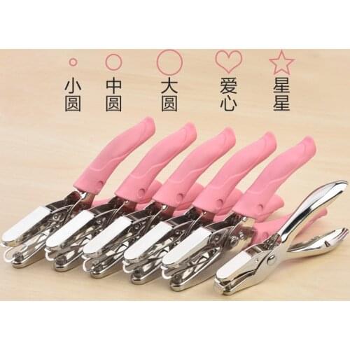 Cute Single Hole Puncher Scrapbooking Paper Punches Kawaii Star Heart Circle Hole Punch DIY Craft Shape Cutter Perforator