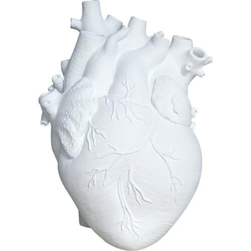 White Heart Ceramic Vases Home Decor Plant Flower Pot Wall Decoration Vase For Home Wedding Gift