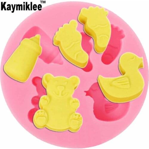 M875 Baby Bear Feet Silicone Mold Fondant Mold Cake Decorating Tools Chocolate Gumpaste Mold