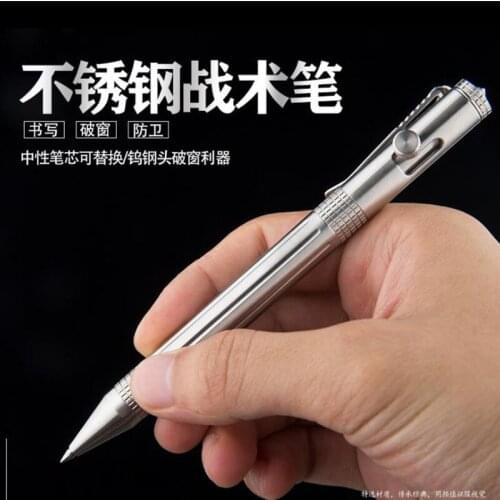 Multi-function Stainless Steel Tactical Pen Tungsten Steel Attack Head Self Defense EDC Portable Tool Outdoor