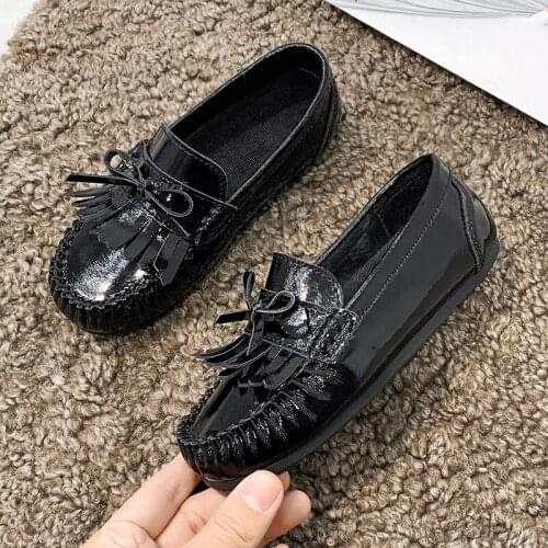 2021 Toddler Genuine Leather Kids Shoes Boys Dress Children shoes Loafers Big Child Peas Shoes School Style Kids shoes Moccasins