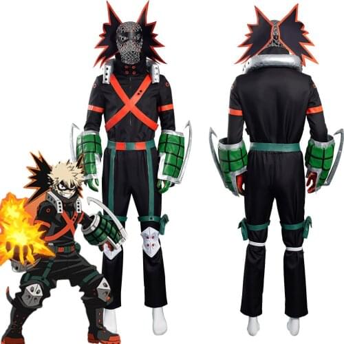 My Hero Academia S5 Bakugou Katsuki Cosplay Costume Battle Outfits Halloween Carnival Suit