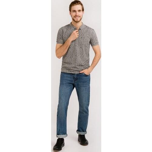 Finn flare mens polo shirt with small print, collection vesna-2020