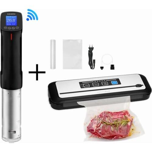 Inkbird Combo Set! Kitchen Cooking Appliance WIFI Sous Vide Vacuum Sealer+Sealing Machine for Household Commercial Use with Bags