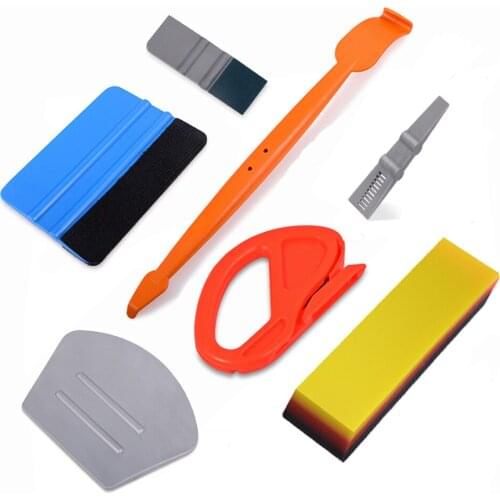 EHDIS Carbon Fiber Film Wrapping Tool Set Magnetic Sticker Squeegee 2 in 1 TPU Soft Vinyl Scraper Window Wrap Auto Accessories