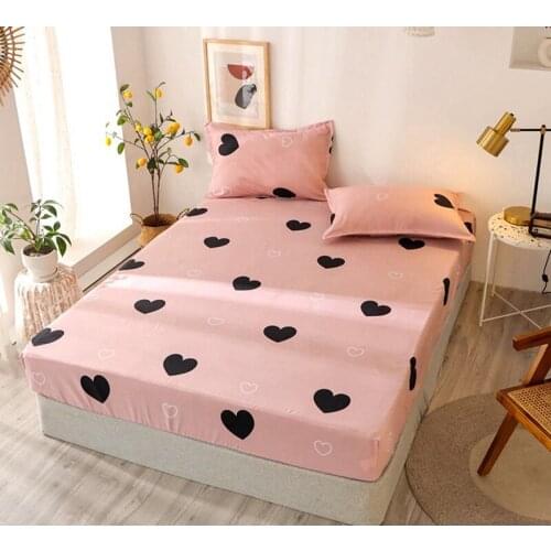 1pcs Printed Fitted Sheet Mattress Cover Four Corners With Elastic Band Bed Sheet