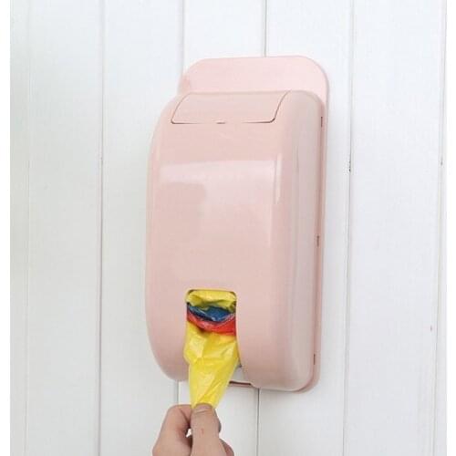 1PC Wall Hanging Extraction Garbage Bags Storage Box Kitchen Organizer Plastic Wall Mounted Rubbish Bag Container OK 0221