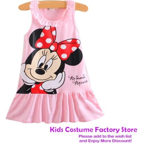 2021 New Fashion Baby Girls Dress Summer Dress Cartoon Minnie Mouse Dress Princess Dress Childrens Girl clothing 1-6Years